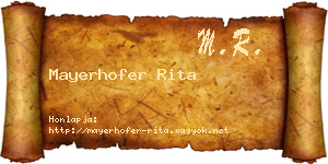 Mayerhofer Rita névjegykártya