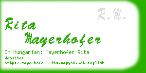 rita mayerhofer business card